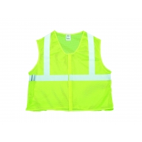 High Visibility ANSI Class 2 Mesh Safety Vest with 2' Silver Reflective Tape, 3X-Large, Lime